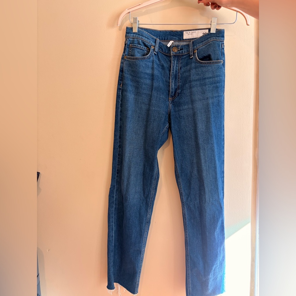 rag & bone Straight Leg Jeans in Classic Blue